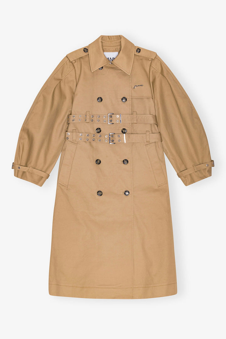 Bonded Cotton Trench Coat Tigers Eye