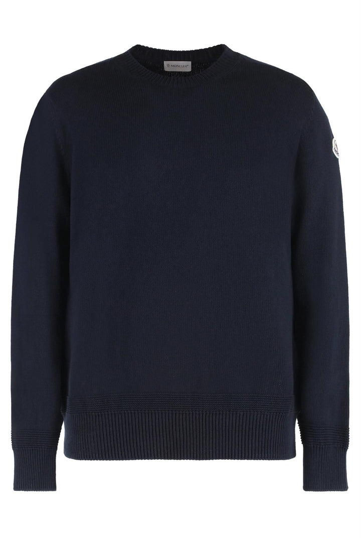Logo Patch Cotton Jumper Blue