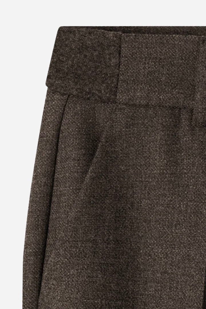 Amelie Structured Wool Pants Black Bark