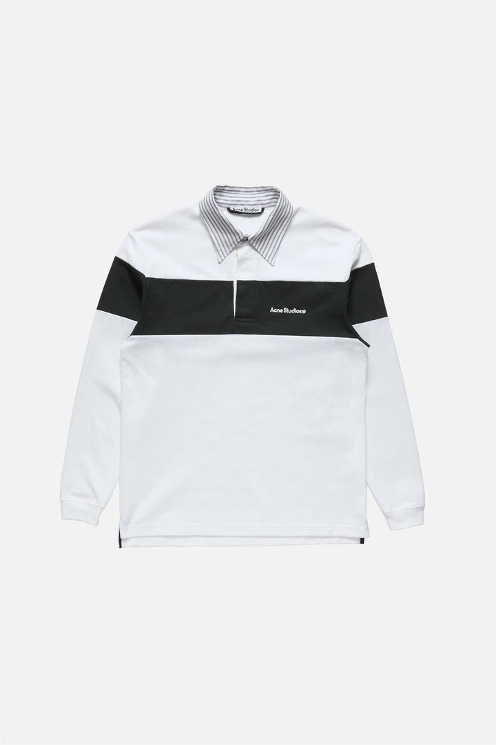 Striped Polo Sweatshirt White/Black