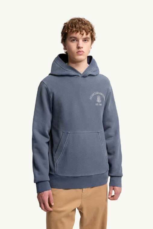 MONCLER Rowing Logo Cotton Hoodie Cobalt Blue - Dale