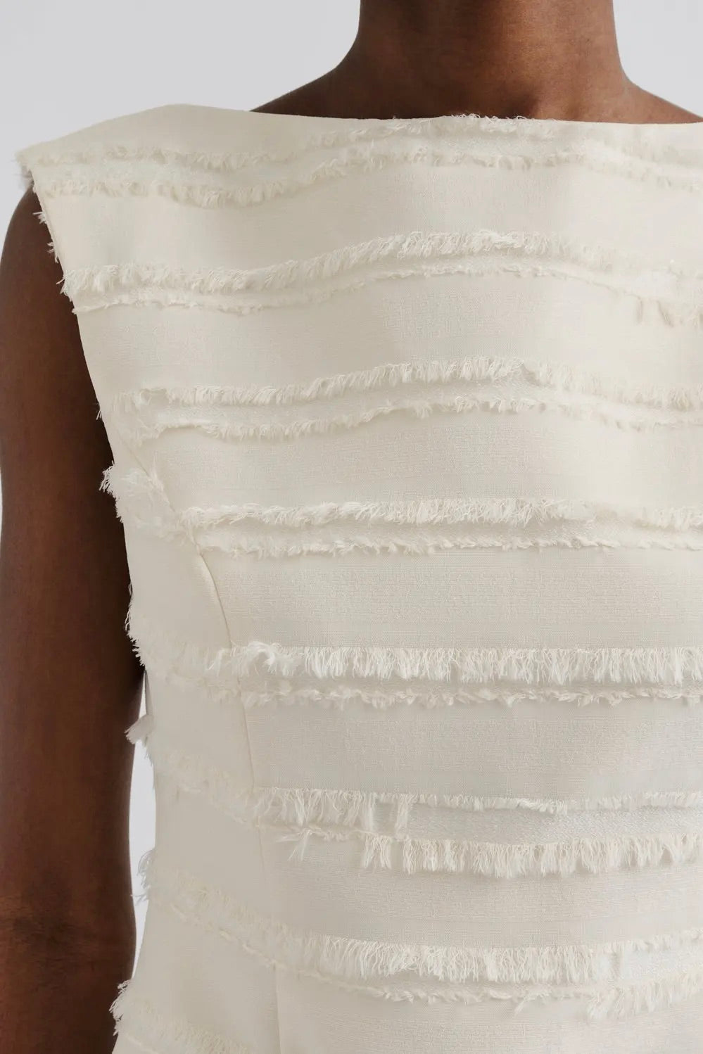 Adelina High Neck Mini Dress Vanilla