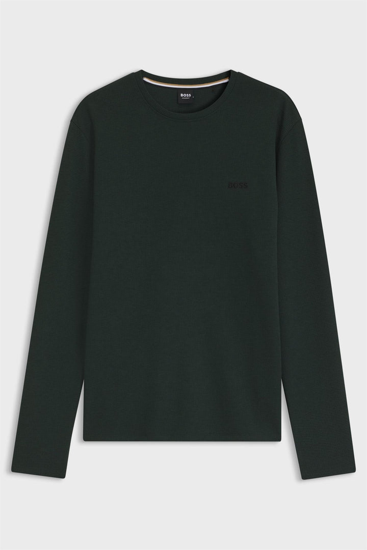 Waffle LS-Shirt Dark Green