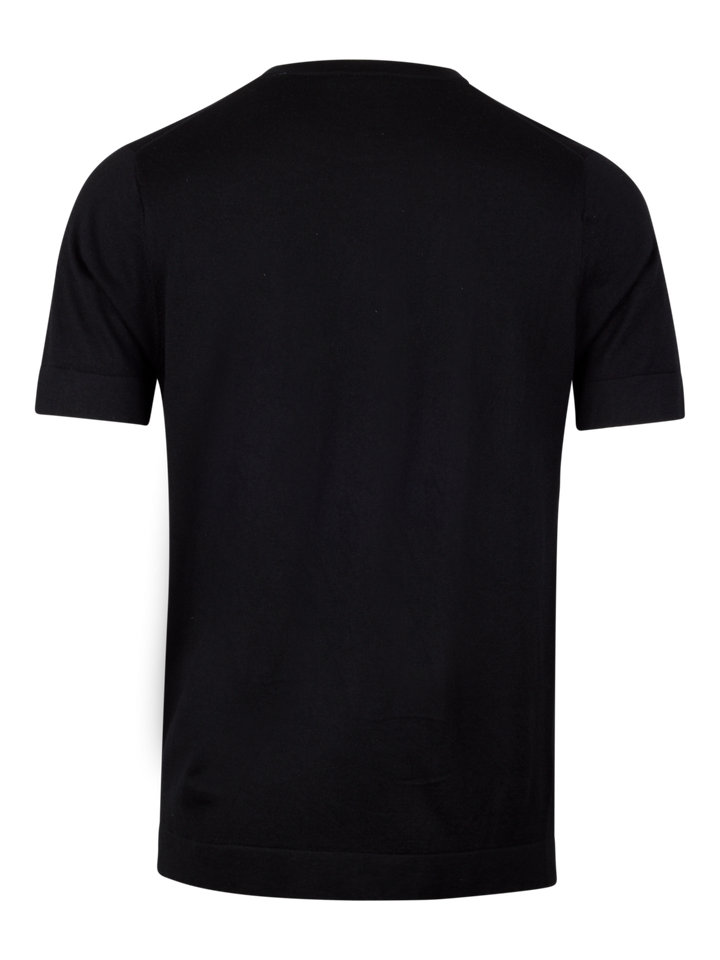 Silk Cashmere Knitted Tee Black