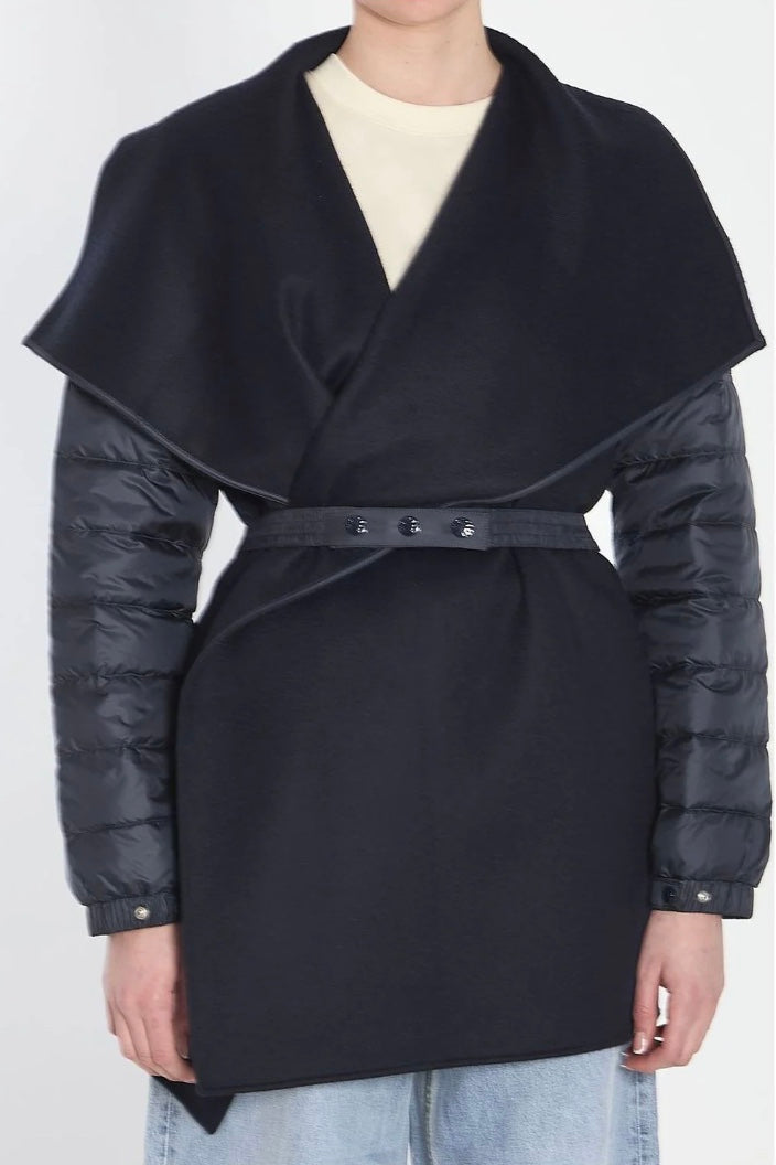 Wool Blend Down Cape