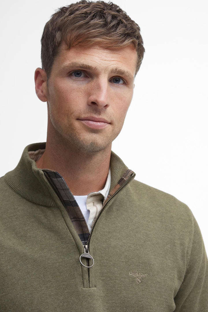 Cotton Half-Zip Vintage Khaki