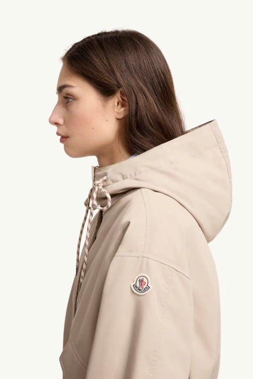 MONCLER Eucalyptus Hooded Short Down Jacket Stone - Dale