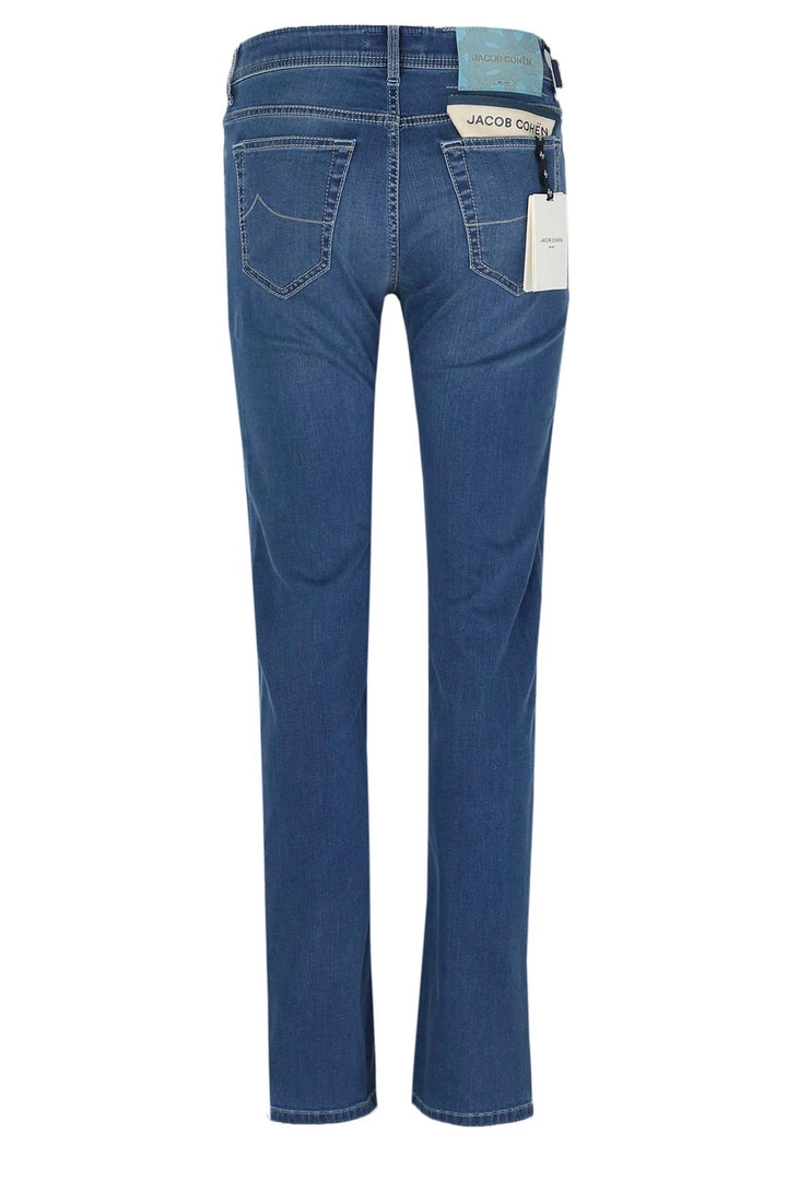 Bard Slim Fit Aqua Suede Badge Jeans Medium Blue