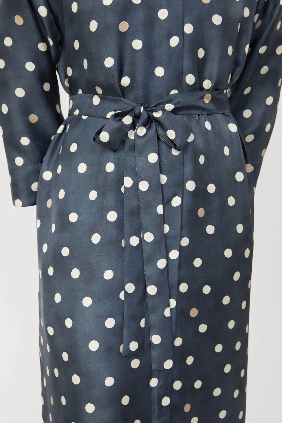 Printed Twill Silk Dress Ultramarine