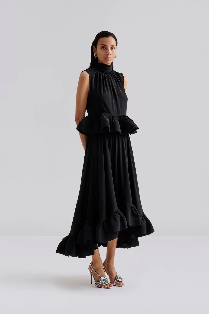 Adriana Frilled Hem Midi Skirt