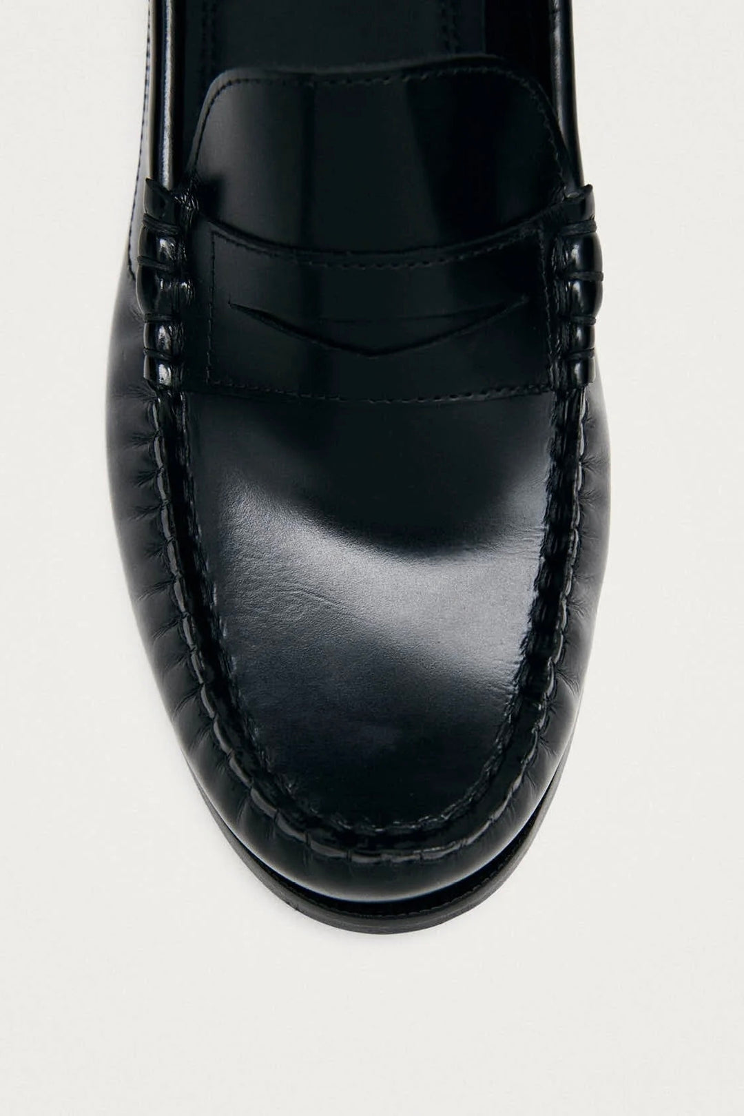 Rivet Black Leather Loafers