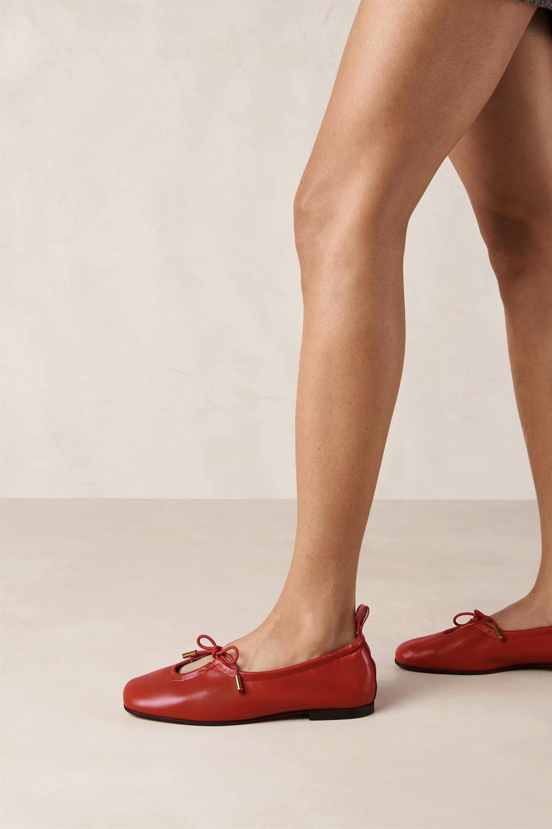 Rosalind Red Leather Ballet Flats