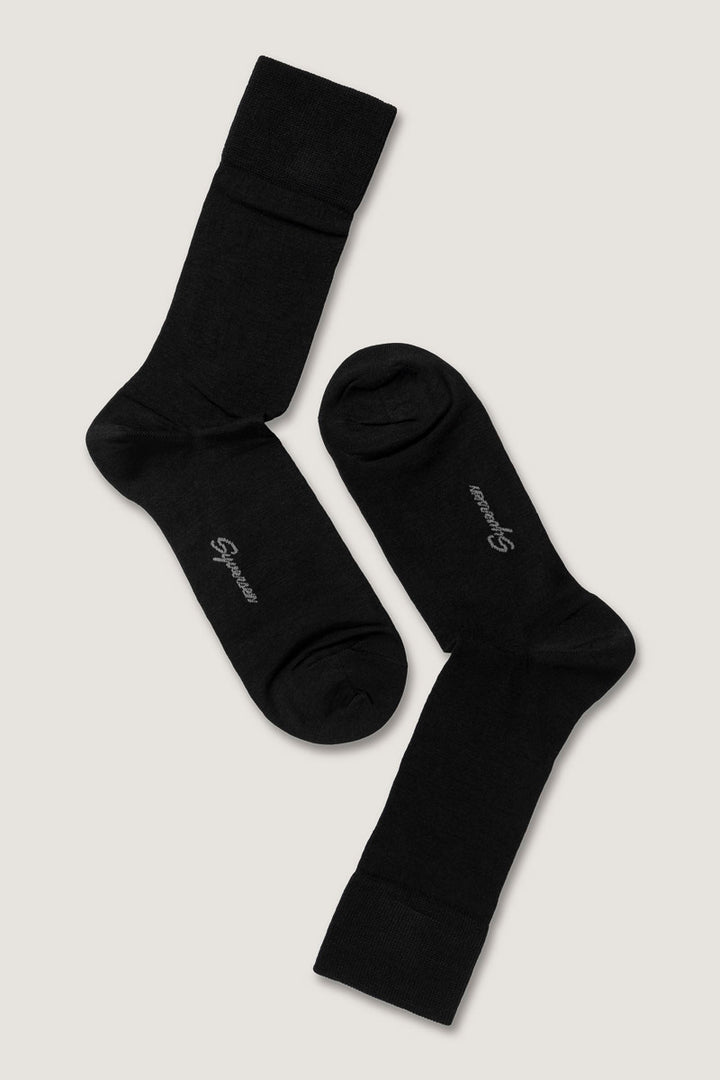 SYVERSEN Fine Wool Crew Sock Black - Dale