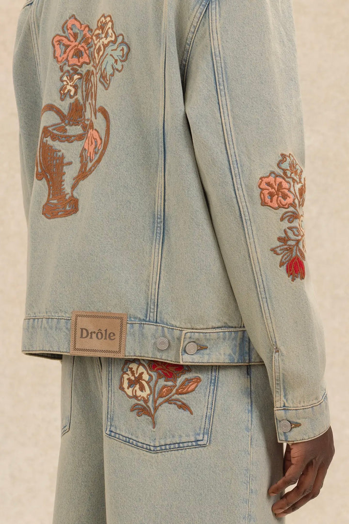 Veste Denim Dusty Brodée Fleurs