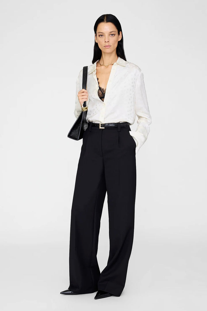 Amanda Shirt Ivory Dot Jacquard