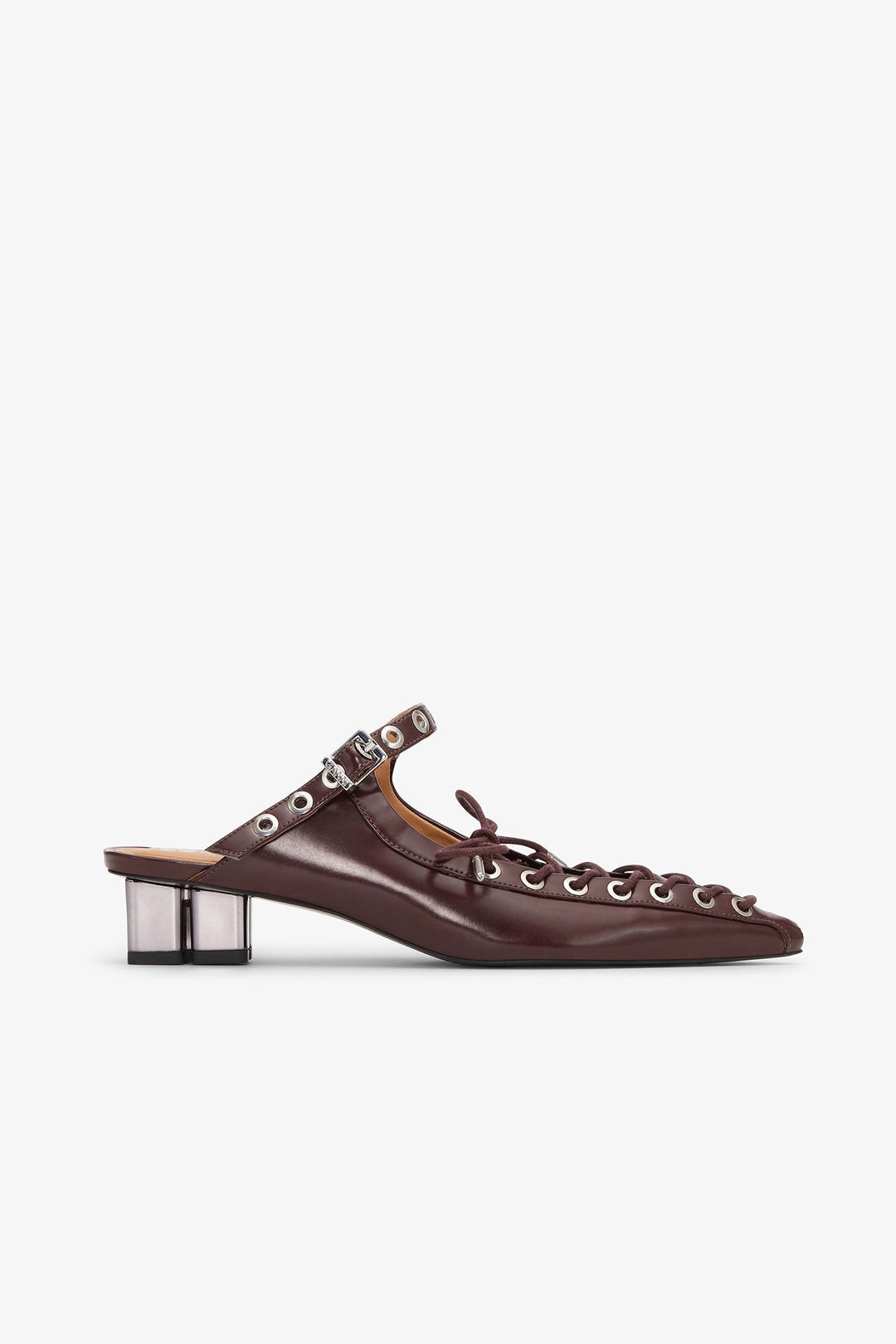 GANNI Eyelets Lace Up Mule Box Oleatex - Dale