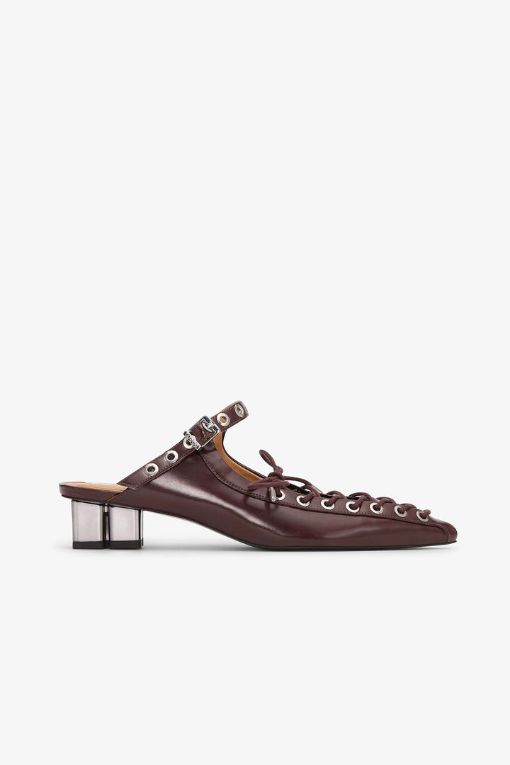 GANNI Eyelets Lace Up Mule Box Oleatex - Dale