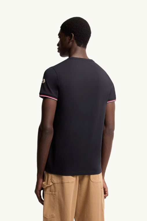 MONCLER Tricolour-Trimmed Cotton T-Shirt Night Blue - Dale