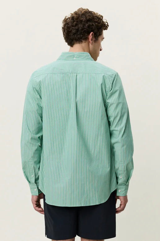 Stripe Poplin Shirt Green Spruce