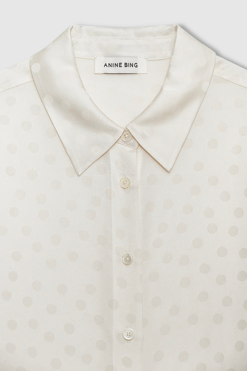 Amanda Shirt Ivory Dot Jacquard