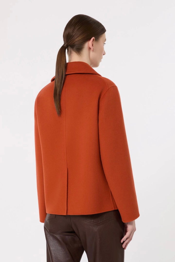Drap Wool Single-Breasted Jacket Orange