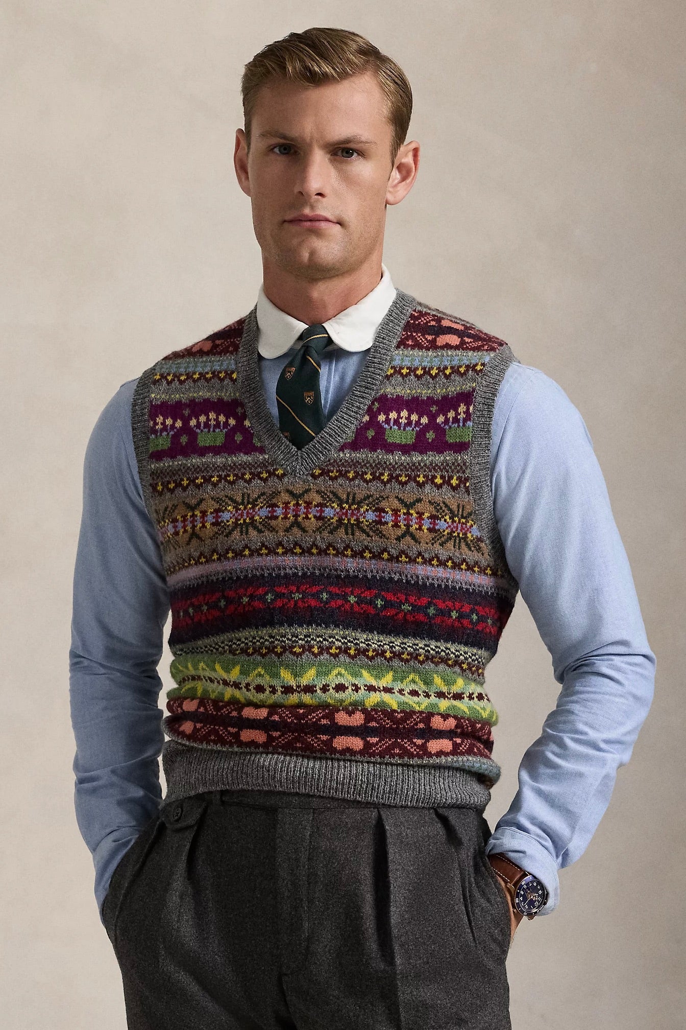 〓POLO RALPH LAUREN〓fair isle V-neck VEST Lauren Ralph Lauren Women's Fair Isle V-Neck Sweater Vest