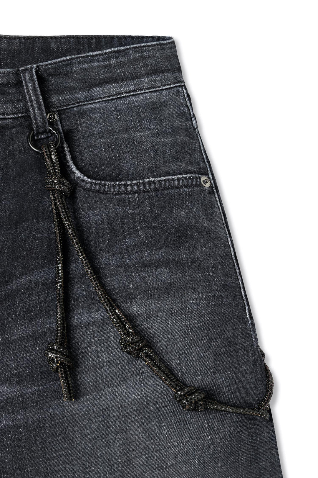 CAMBIO Baggy Mit Strasskette Denim Dark Cozy Midblack - Dale