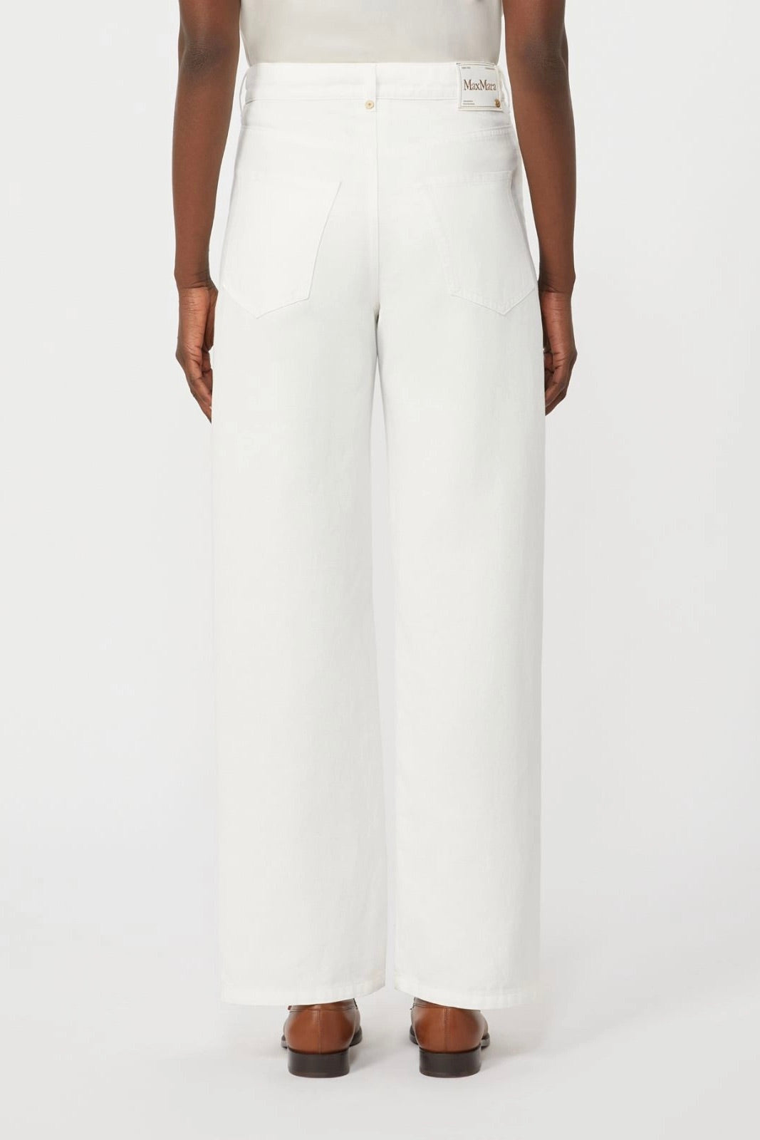 Cotton and Linen 5-pocket Trousers White