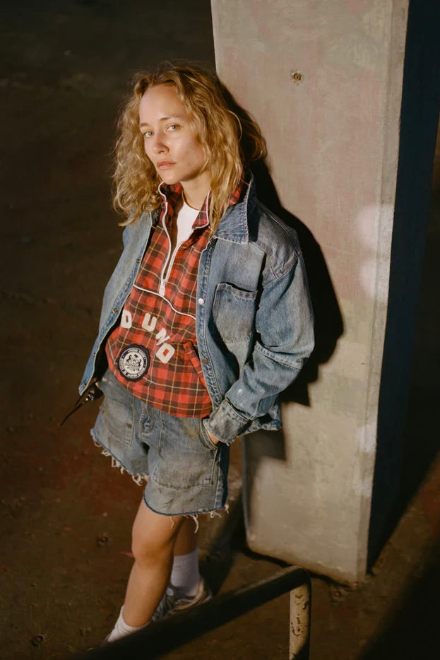 Red Plaid Track Jacket