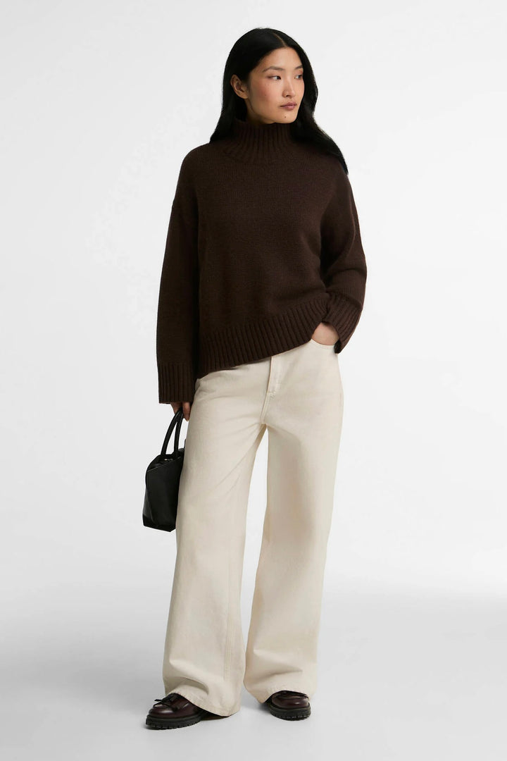 Woodhouse Cashmere-Blend Funnel Neck Jumper Rustic