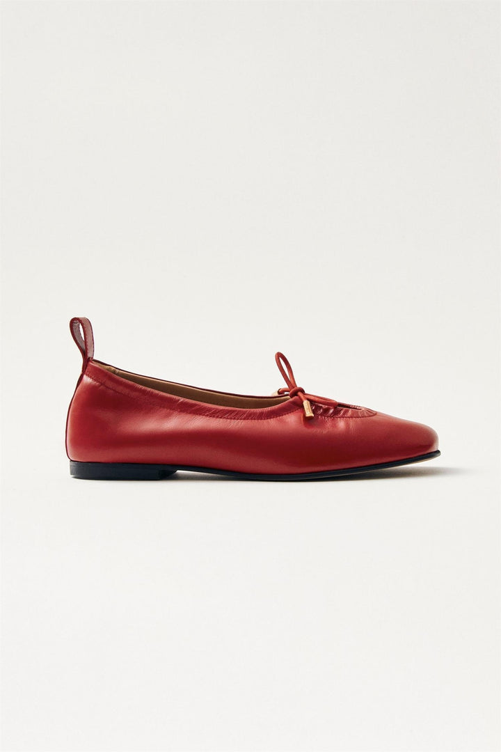 Rosalind Red Leather Ballet Flats