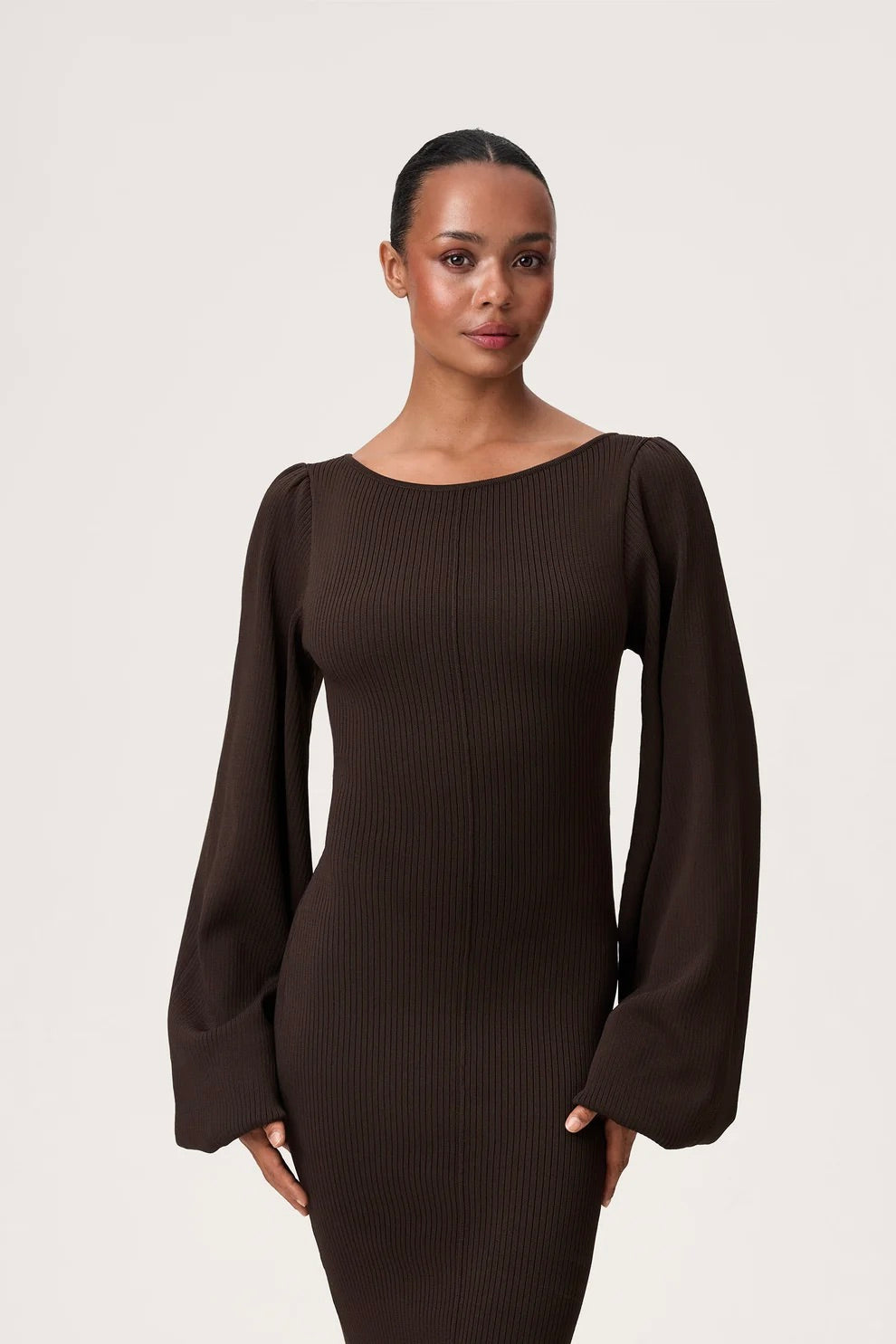 Rennes Midi Dress Brown
