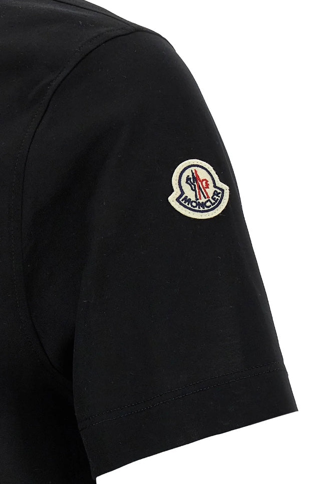 Logo Patch Short Sleeved Polo Shirt Black