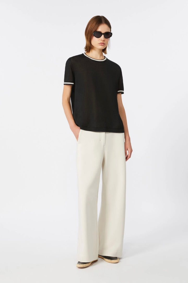 Pure Linen Sweater Black