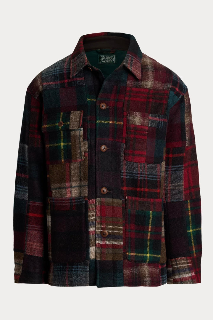 Plaid Patchwork Wool Jacket