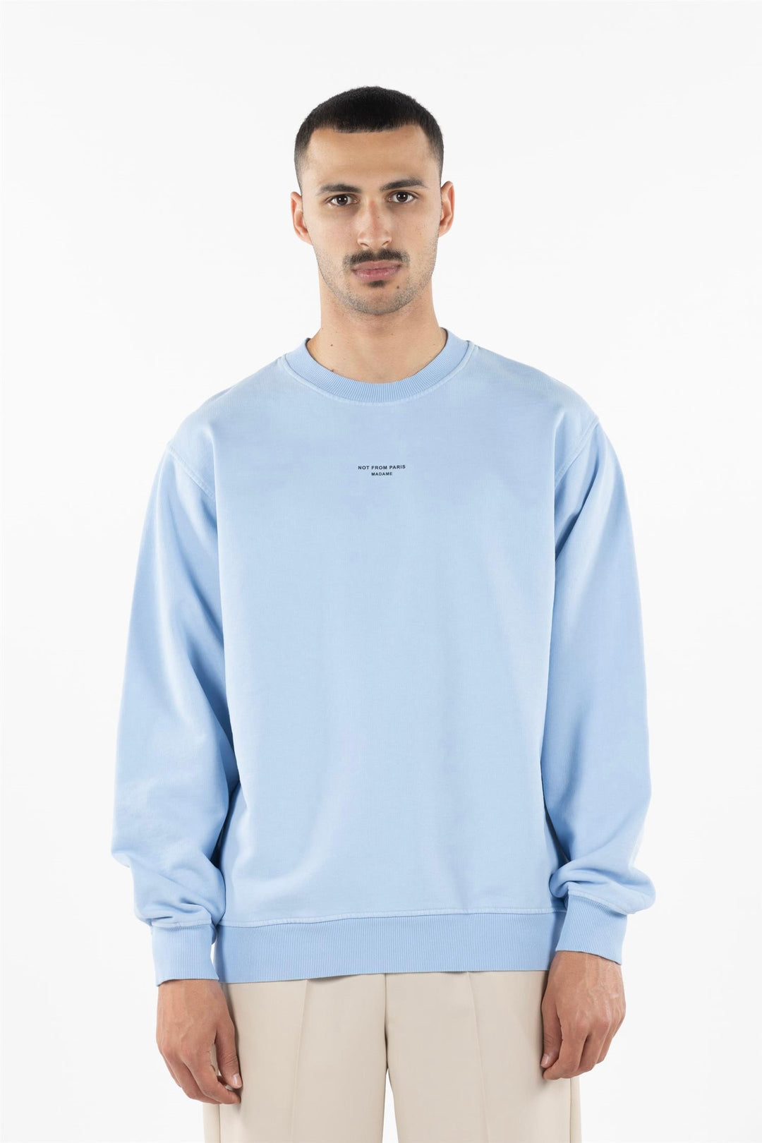 Drôle de Monsieur - Le Sweatshirt Slogan - Light Blue - Dale