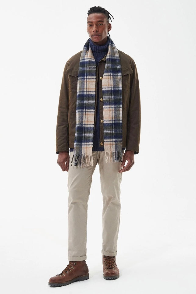 New Check Tartan Scarf Sand Beige Plaid