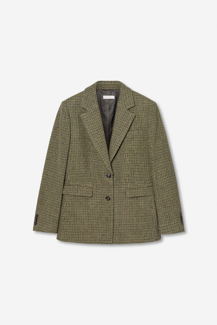 Brook Houndstooth Blazer Green