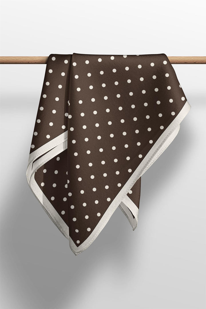 Betty Dots Silk Scarf Brown