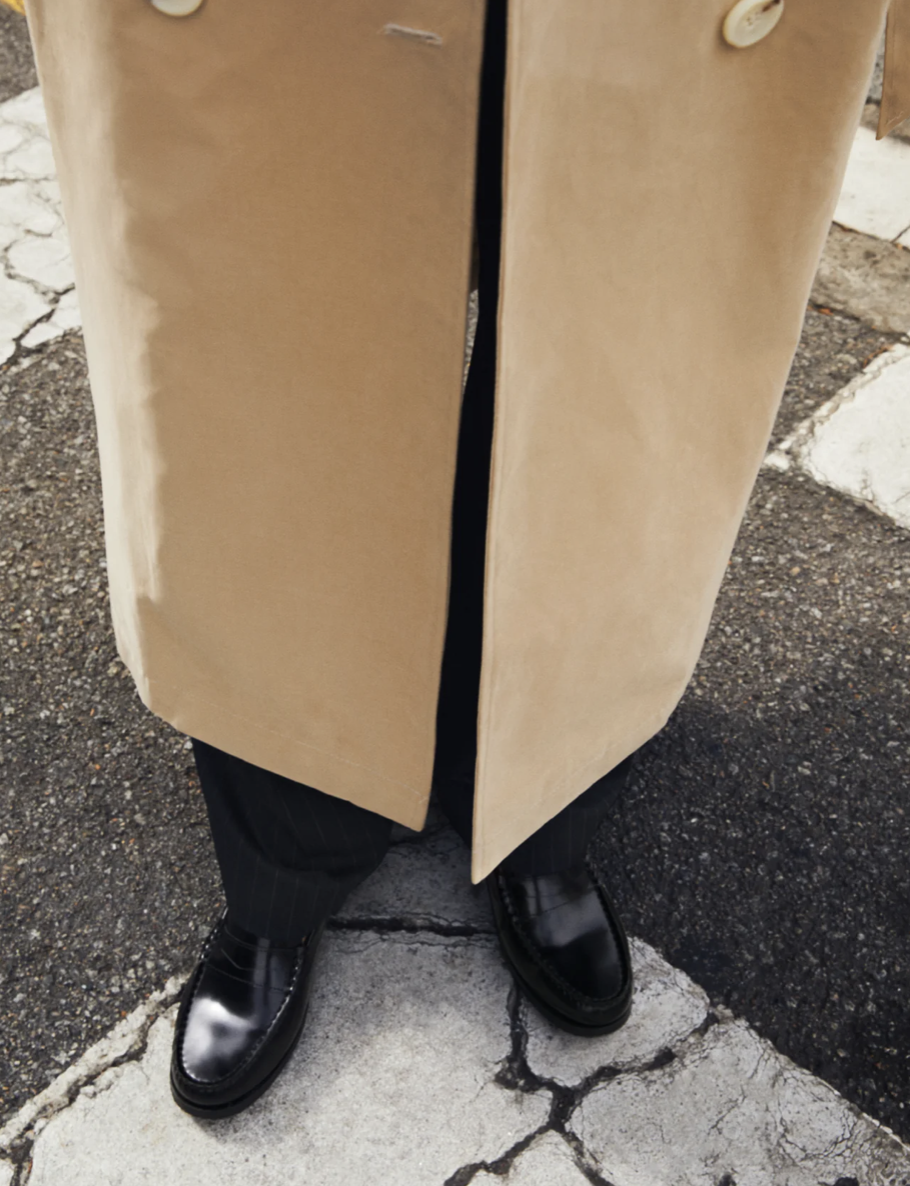 Rivet Black Leather Loafers