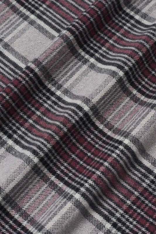Boxy Flanel Checked Shirt Grey