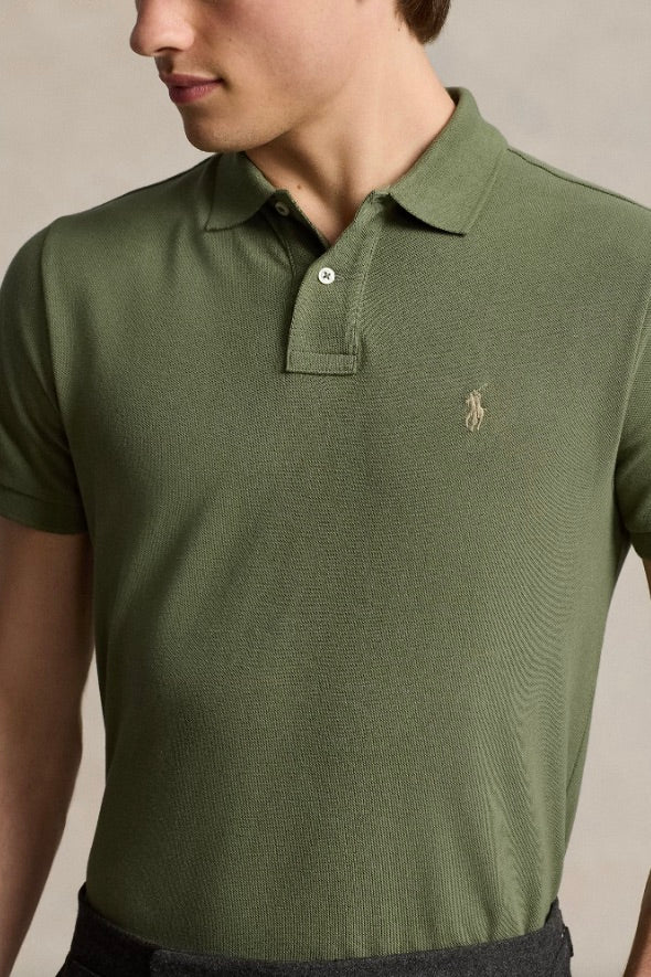 Custom Slim Fit Mesh Polo Shirt Garden Trail