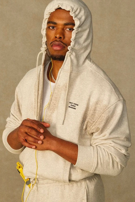 Slogan Zip Sweatshirt Grey