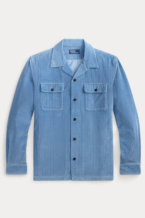 Classic Fit Corduroy Camp Shirt Channel Blue
