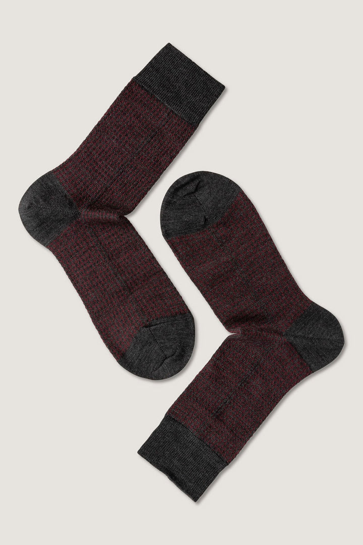 ETON Wool Checks Red Grey - Dale