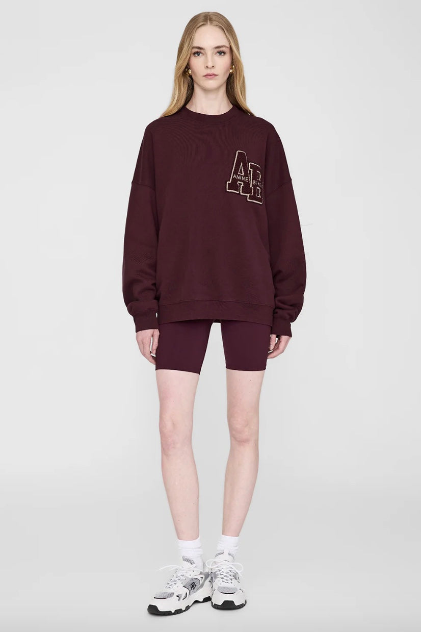 Miles Sweatshirt Letterman Dark Burgundy