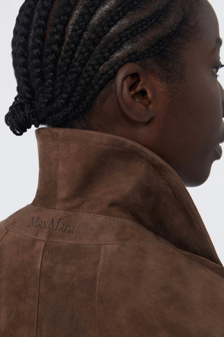 Suede Leather Jacket Brown