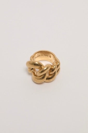 Chunky Chain Ring Semi Matt Gold