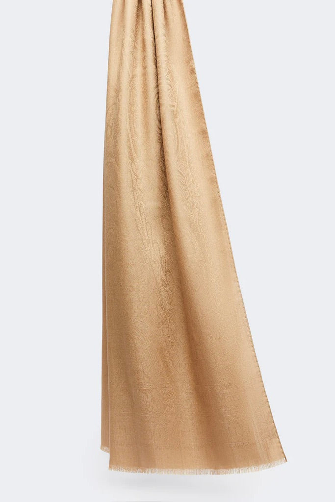 Jacquard Wool and Silk Stole Desert