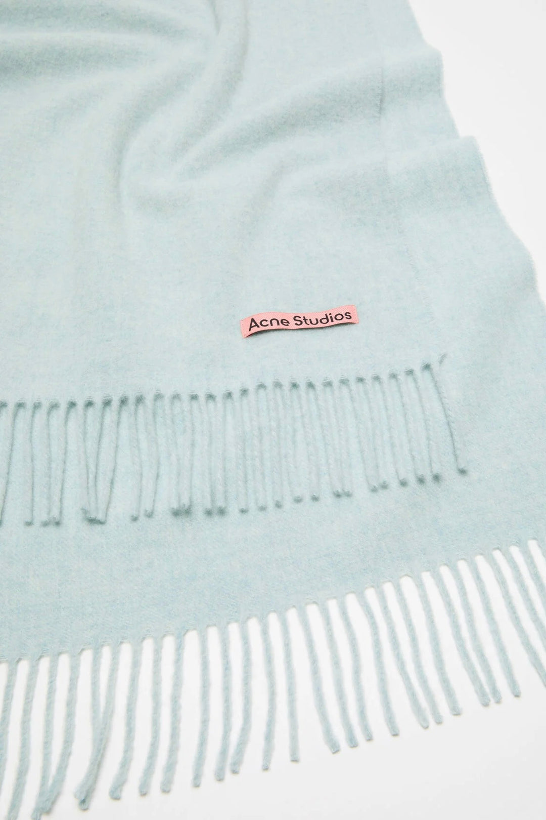 Fringe Wool Scarf Ice Blue Melange
